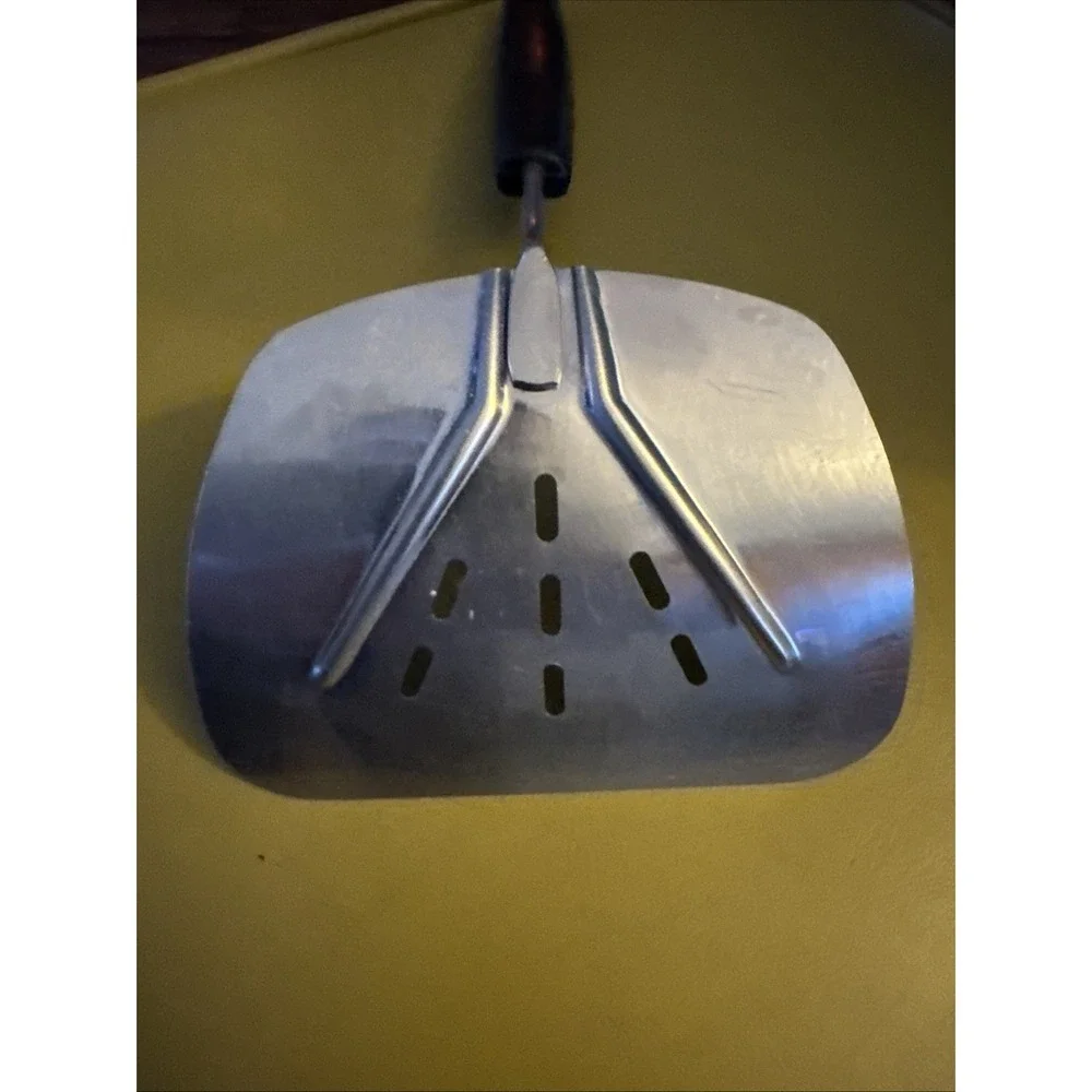 Vintage Stainless Slotted Foley Spatula Large Wide Turner Pancake Flipper Angled